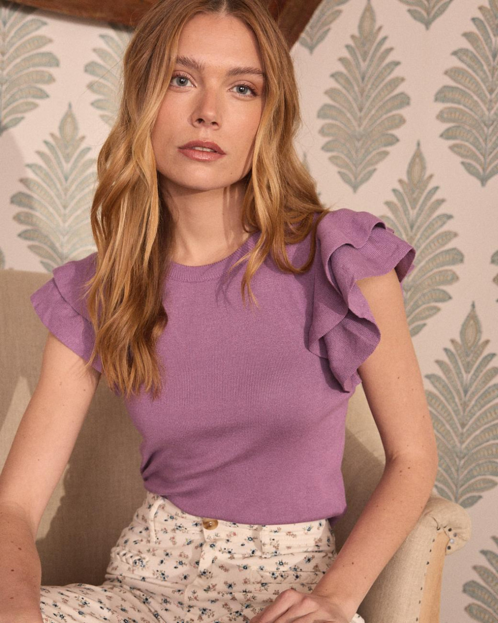 Mahira Top in maglia con volant