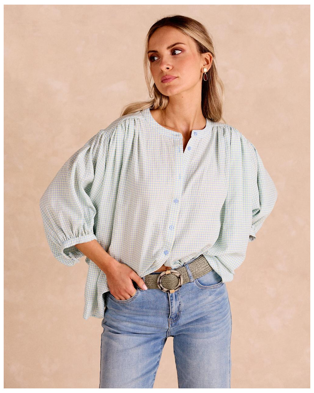 Blusa Vichy Azul