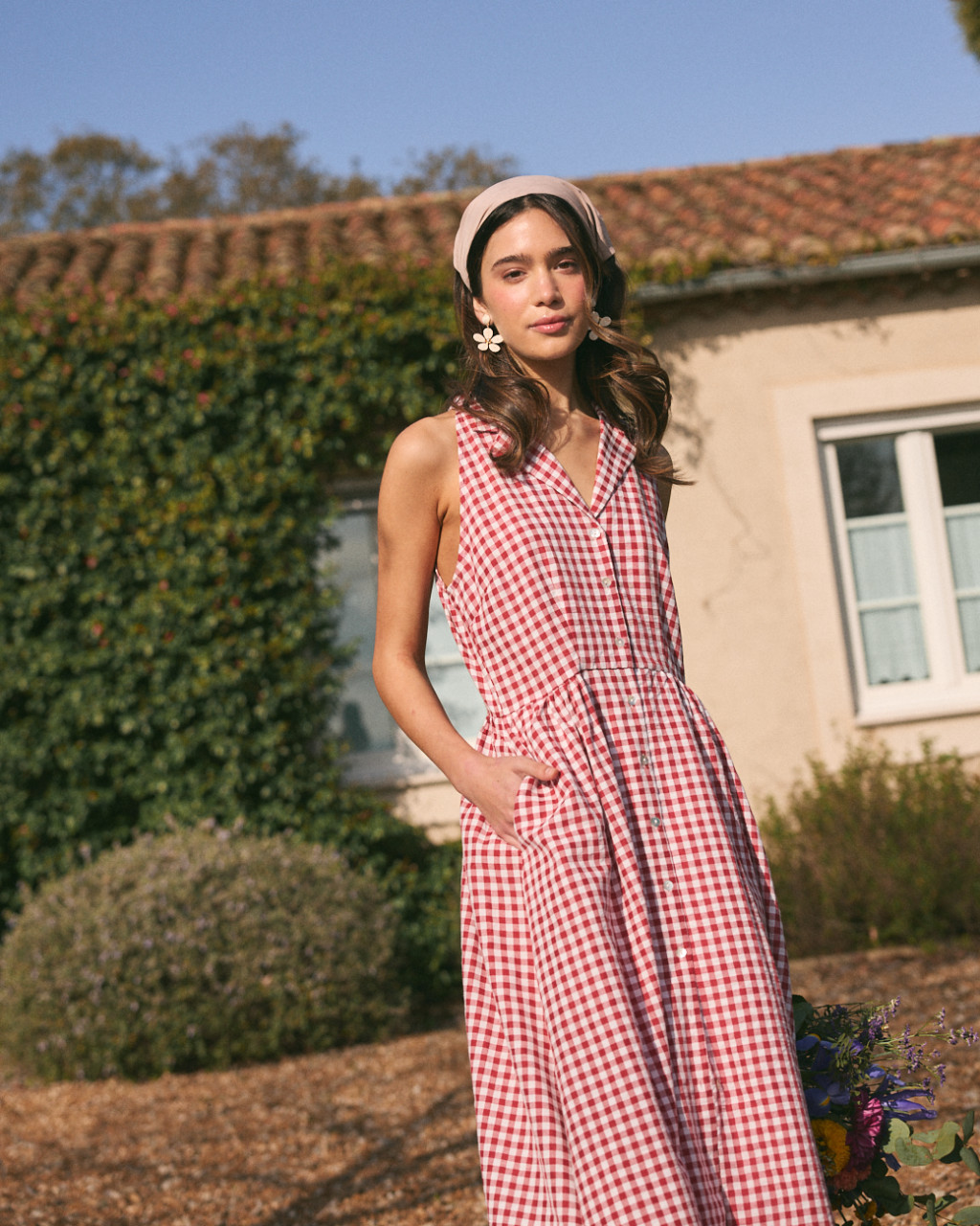 Vestido Largo Vichy Greta